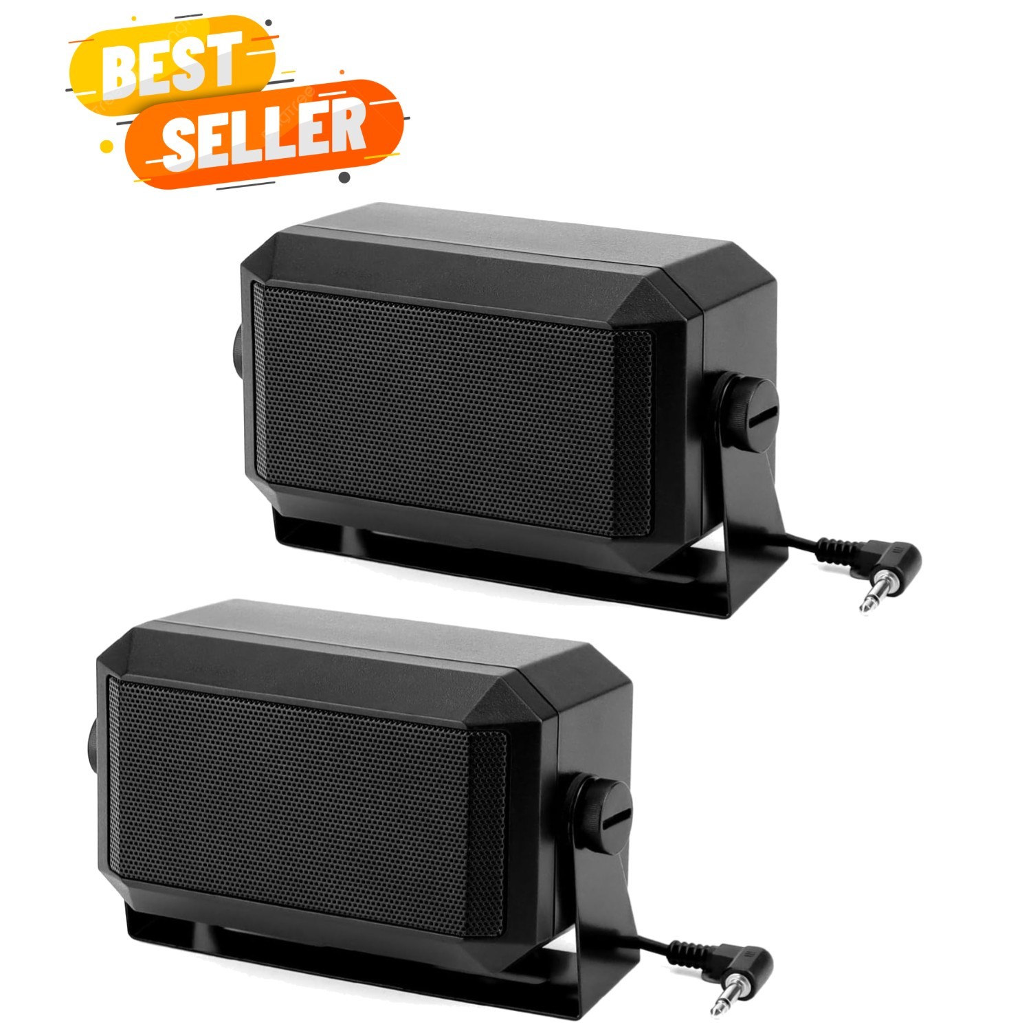 5W External Communications Speaker - 2 Pack 8 Ohms with 3.5mm Plug for Ham Ra...