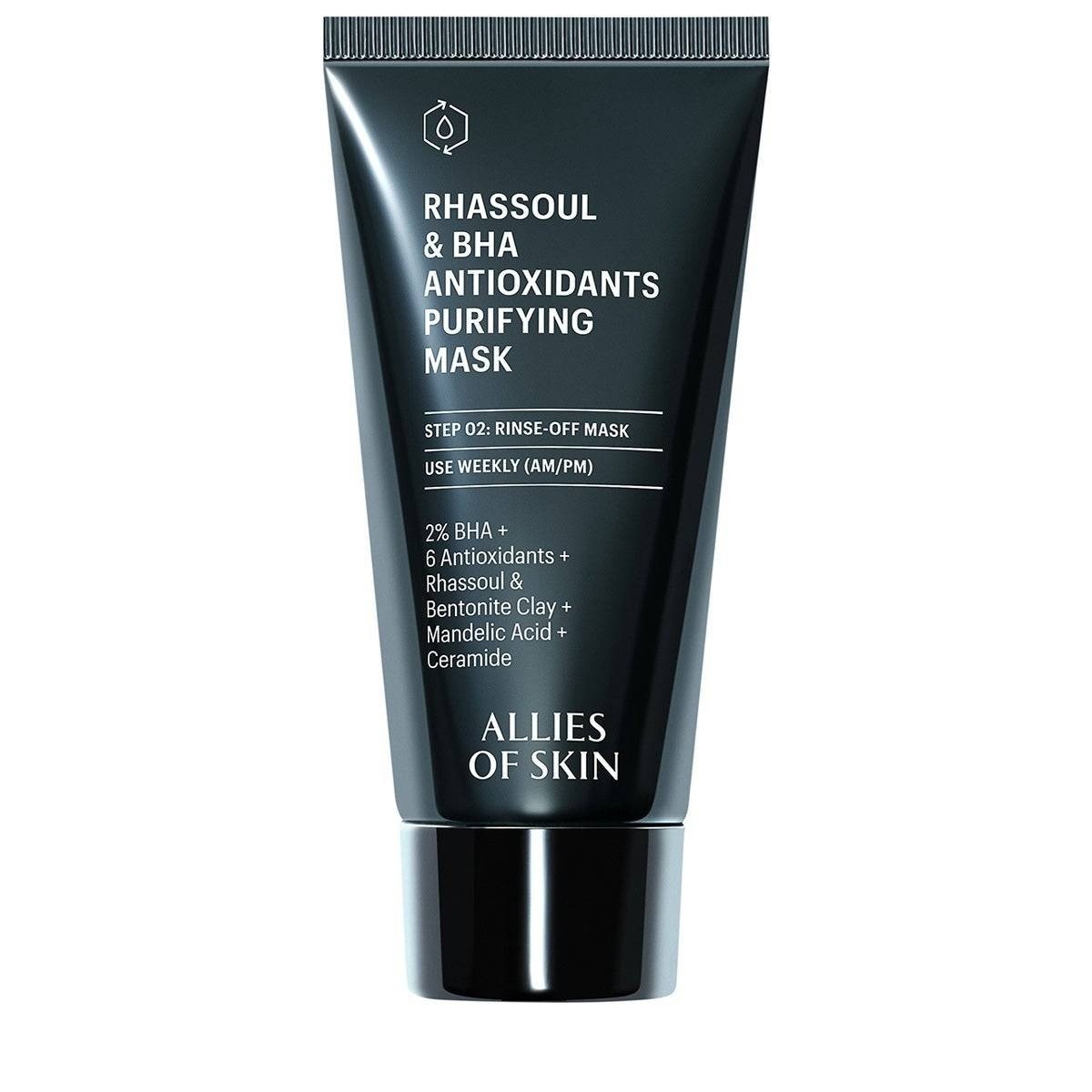 Allies of Skin Rhassoul & BHA Antioxidants Purifying Mask 1.7oz BFY16 Authentic