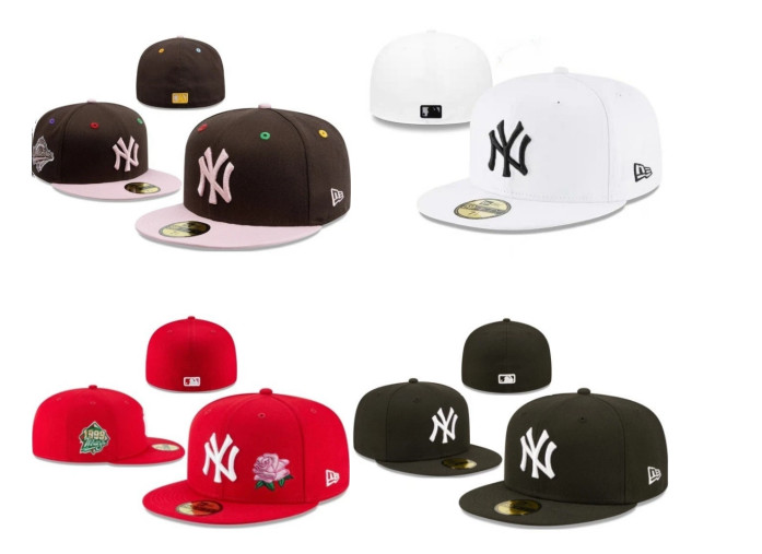Classic Flat Fitted Full Closed Stitched Men's Baseball Hats Outdoor Sports Cap