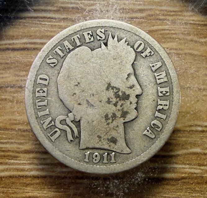 1911-P Barber Dime - Actual Silver Coin Shown - Free Shipping & Tracking INV144