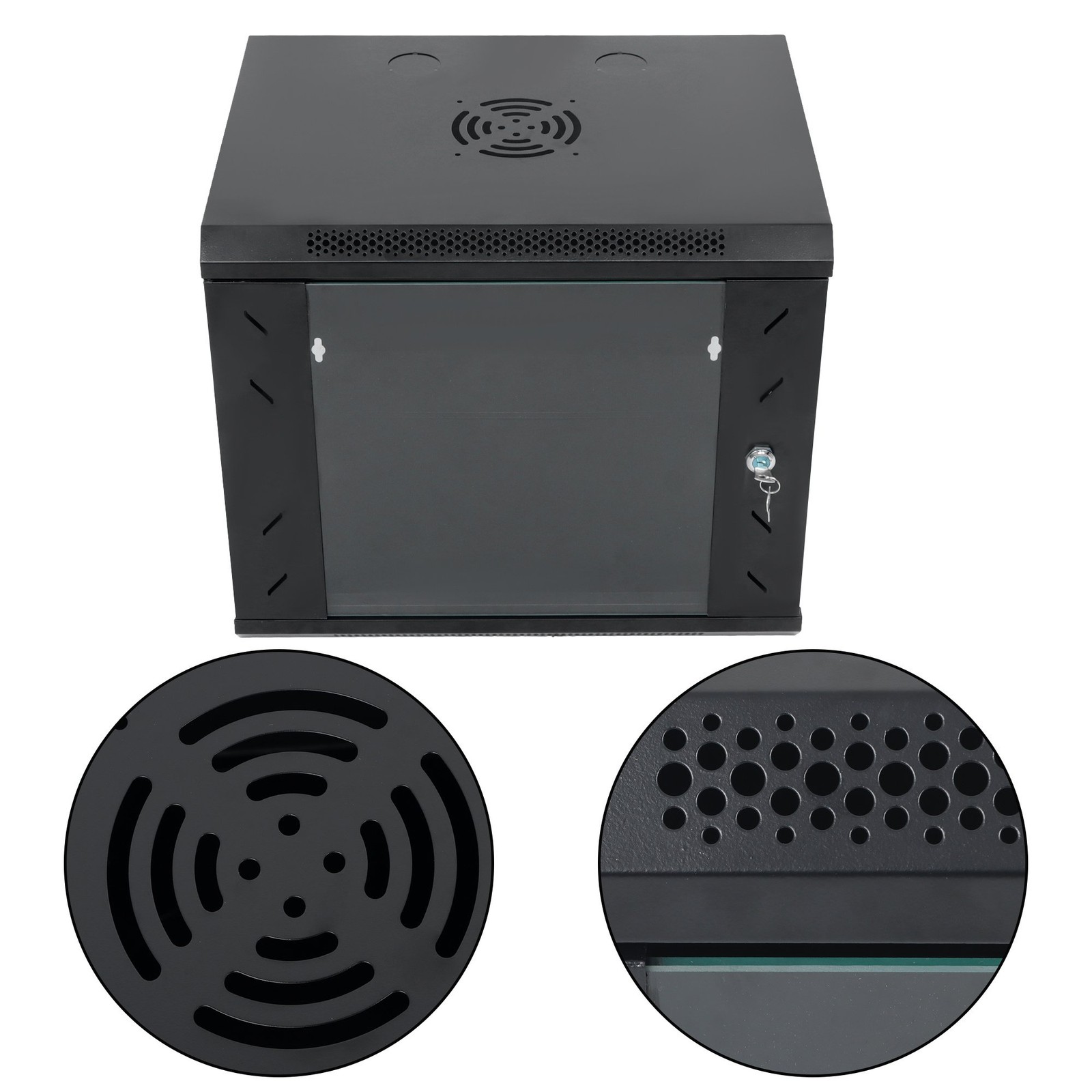 9U Wall Mount Network Server Rack Cabinet Enclosure 15.5'' Deep Door Lock