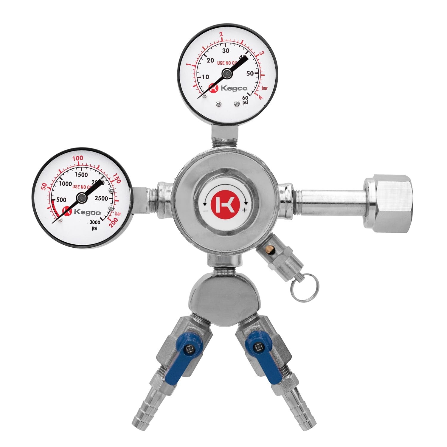 Kegco KC LH-542-2 Dual Product Premium Pro Series Dual Gauge Co2 Beer Regulat...