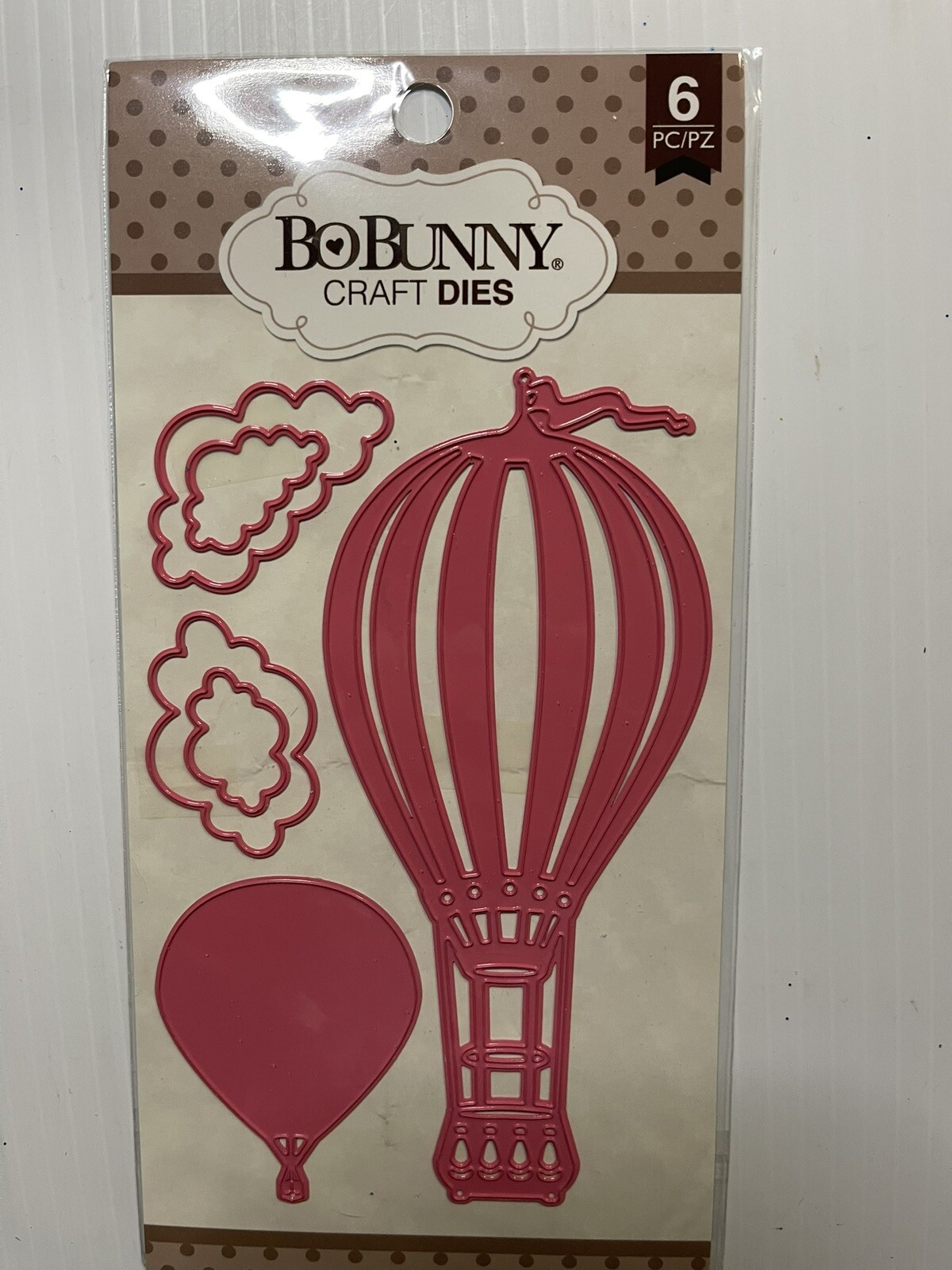 BoBunny FLY AWAY Die Cutting Dies  6 PC - 12839448 New 2016 Hot Air Balloon Card