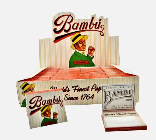 100pc Display - Bambu Classic Regular Rolling Papers Original