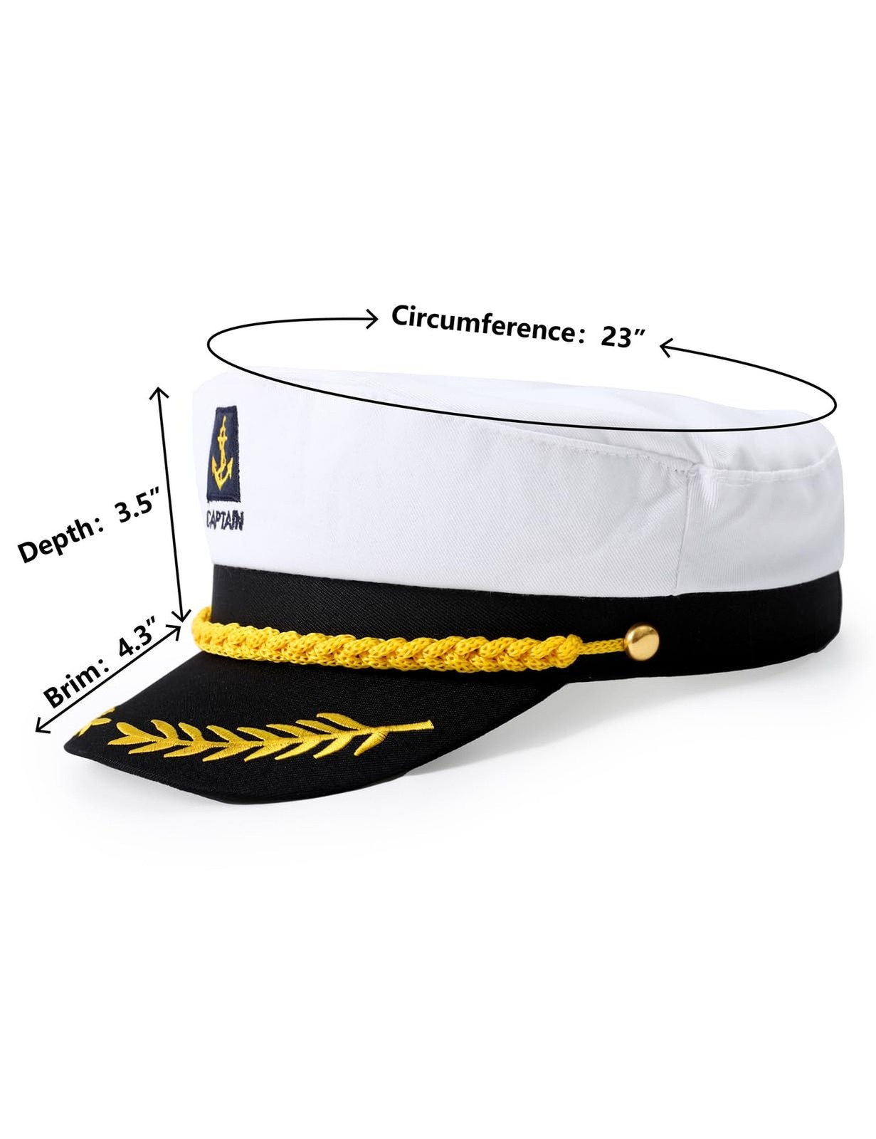 Funny World Men's Yacht Captain Hat