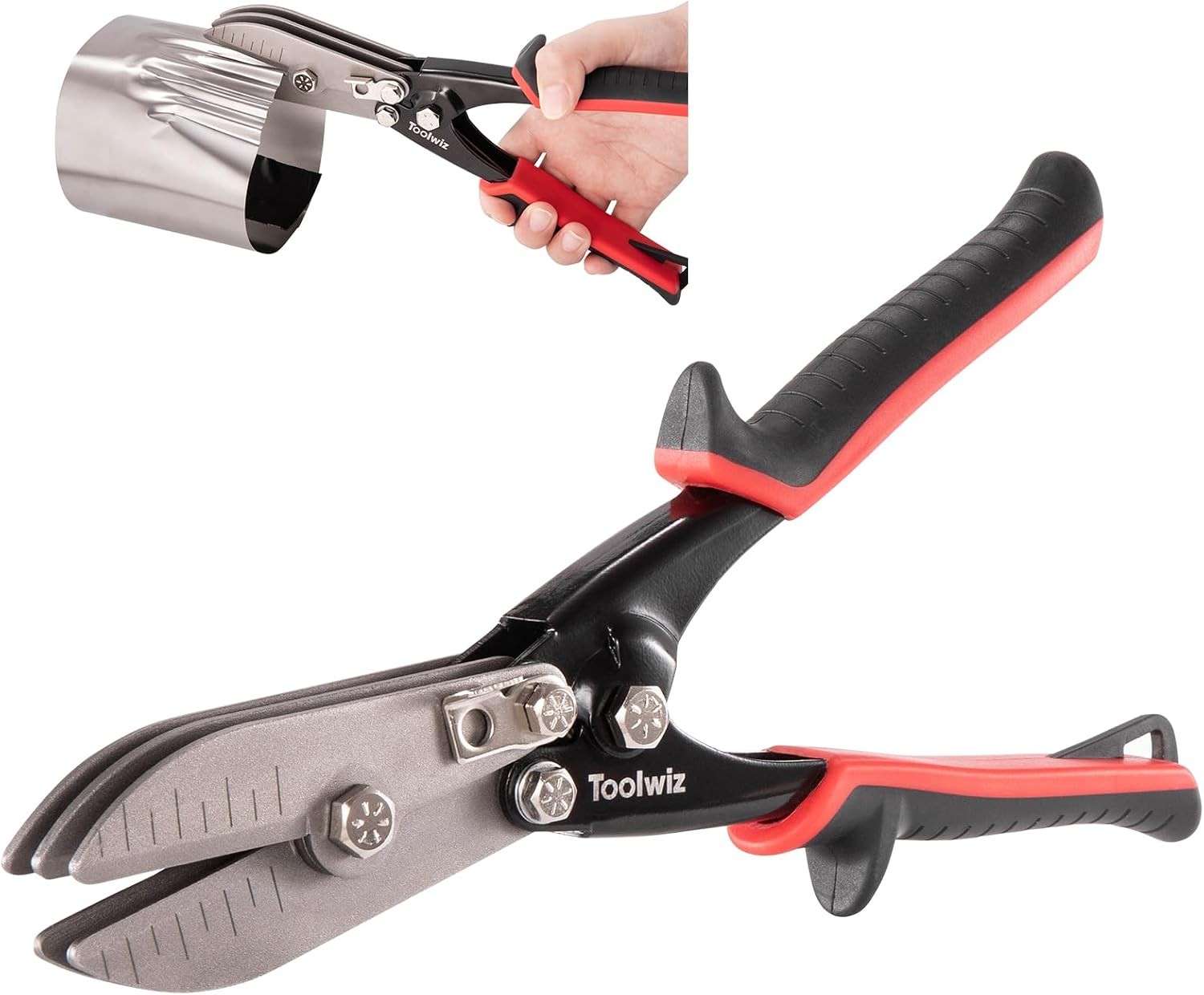 5 Blade Sheet Metal Tools, Duct Crimping Tool for 24-26 Gauge Downspout, Stove P