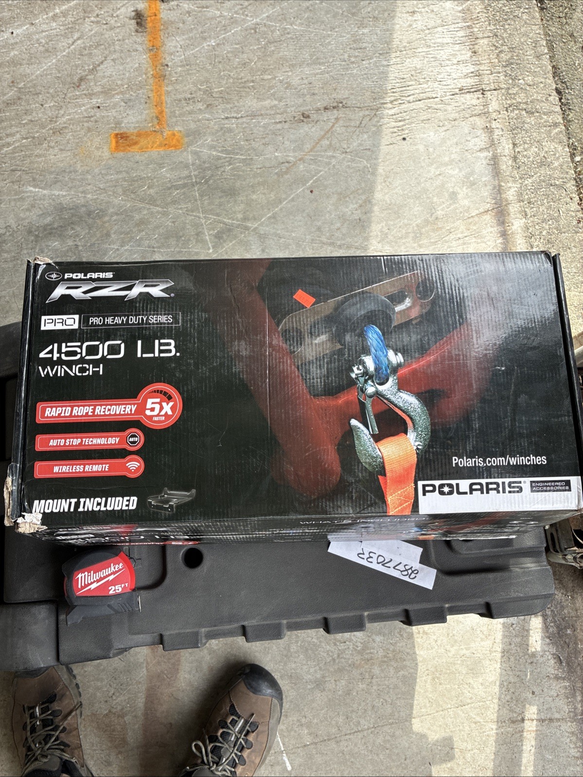 (1) POLARIS RZR XP TRAIL HD 4500 LB RAPID ROPE RECOVERY WINCH - 2882240 Nos