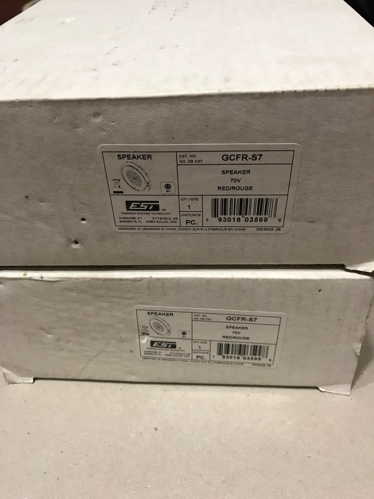 EDWARDS EST GCFR-S7 RED SPEAKER Fire Alarm #1