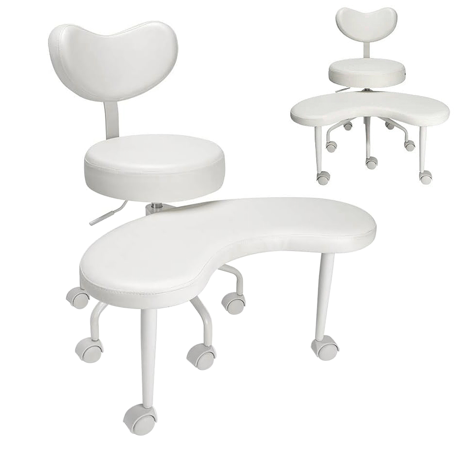 Ergonomic Crosss Legged Swivel Chair Adjustable Stool W/Whee Home/Offices Yoga