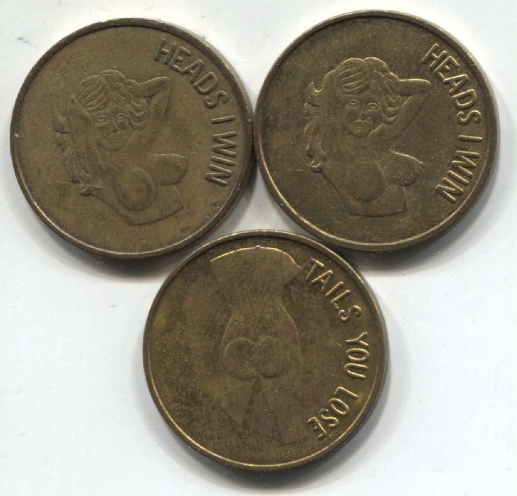 Busty Betty Tokens Brass 25mm Lot of 3