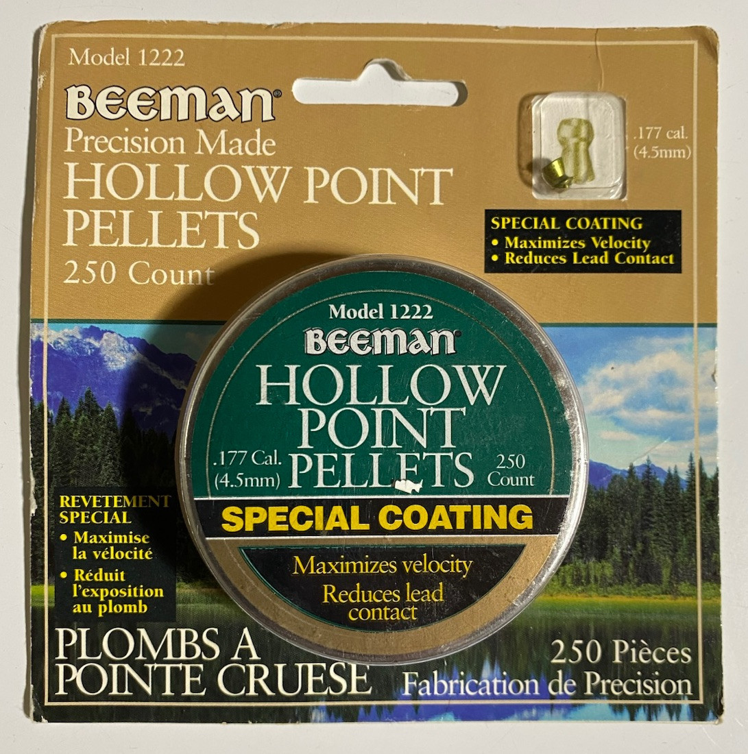 BEEMAN Premium Coated Hollow Point 4.5mm .177 Caliber Pellets - 250 Count Airgun