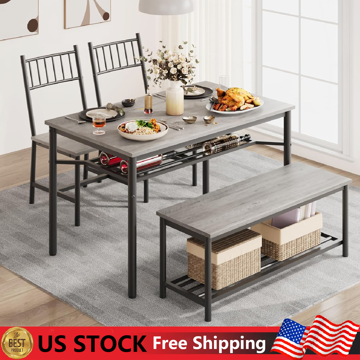 Modern Dining Room Table Set for 4 Modern Kitchen Table Set with Bench and Chair