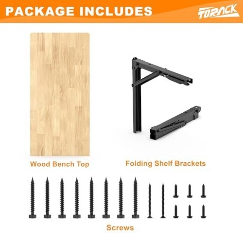 Heavy Duty Folding Wall Workbench - Space-Saving Collapsible Desk for Garage, 55