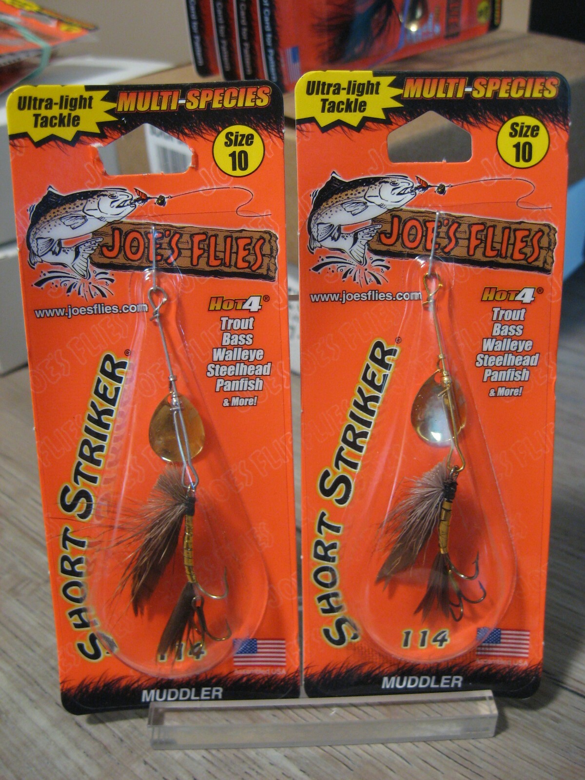 2 Joe's Flies Size 10 Inline SpinnerBaits Short Striker / Muddler 114-10
