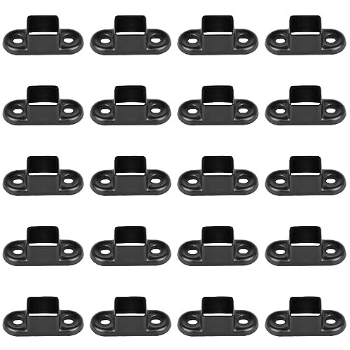 Pack Black Square Post Flange Base Steel Sqaure Tube Fitting, Wall 1" x 1" 20