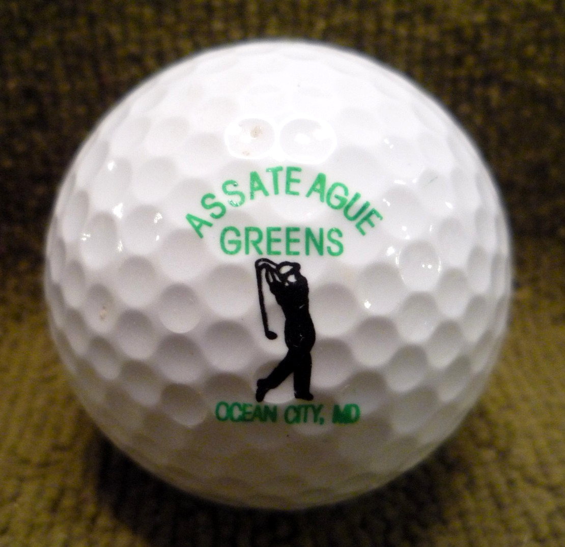 ASSATEAGUE GREENS OCEAN CITY, MD logo golf ball ~ unused [#L.10]