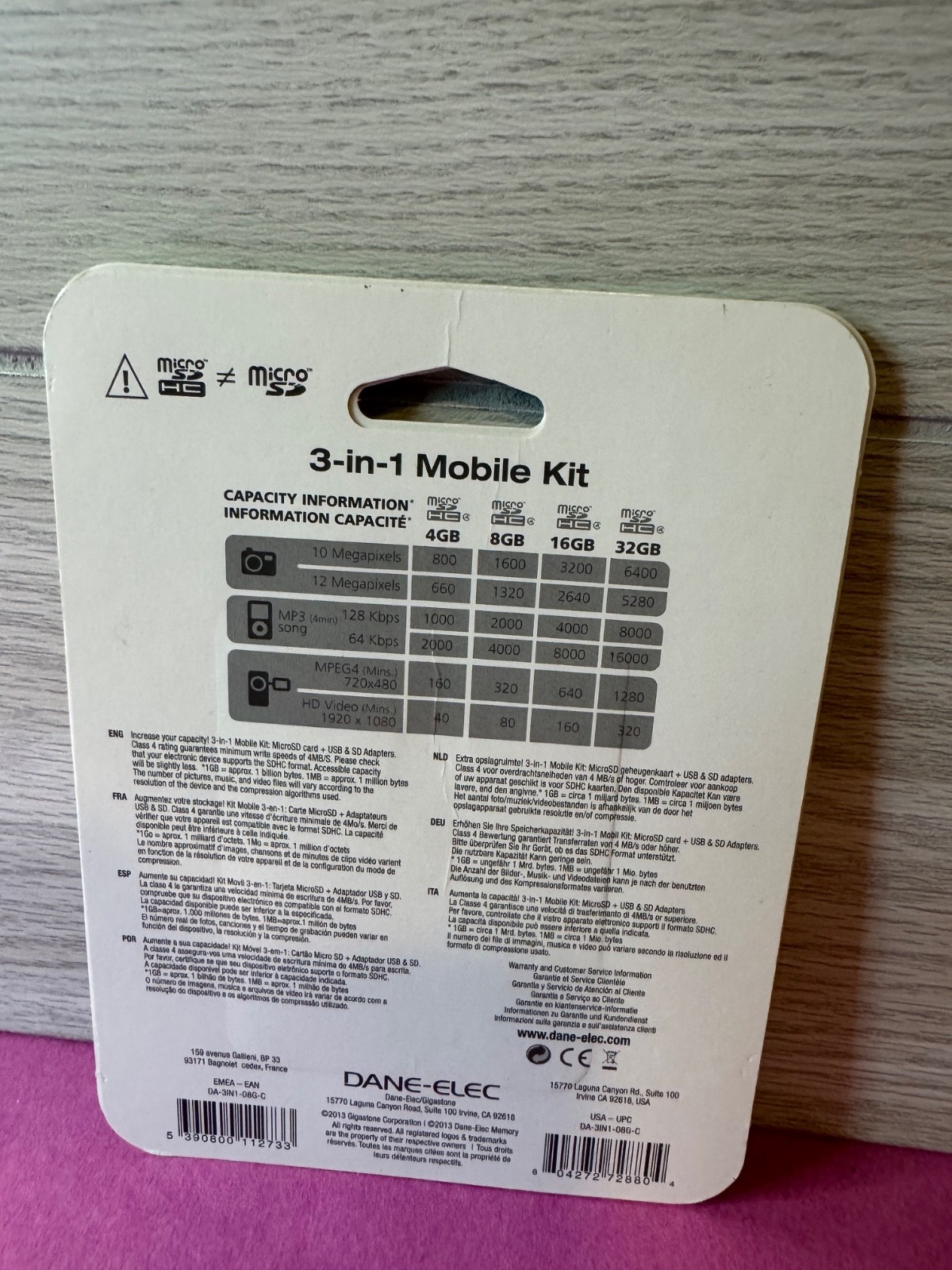 DANE USB ADAPTER/ MICRO SD ADAPTER. No Micro card. Adapters only