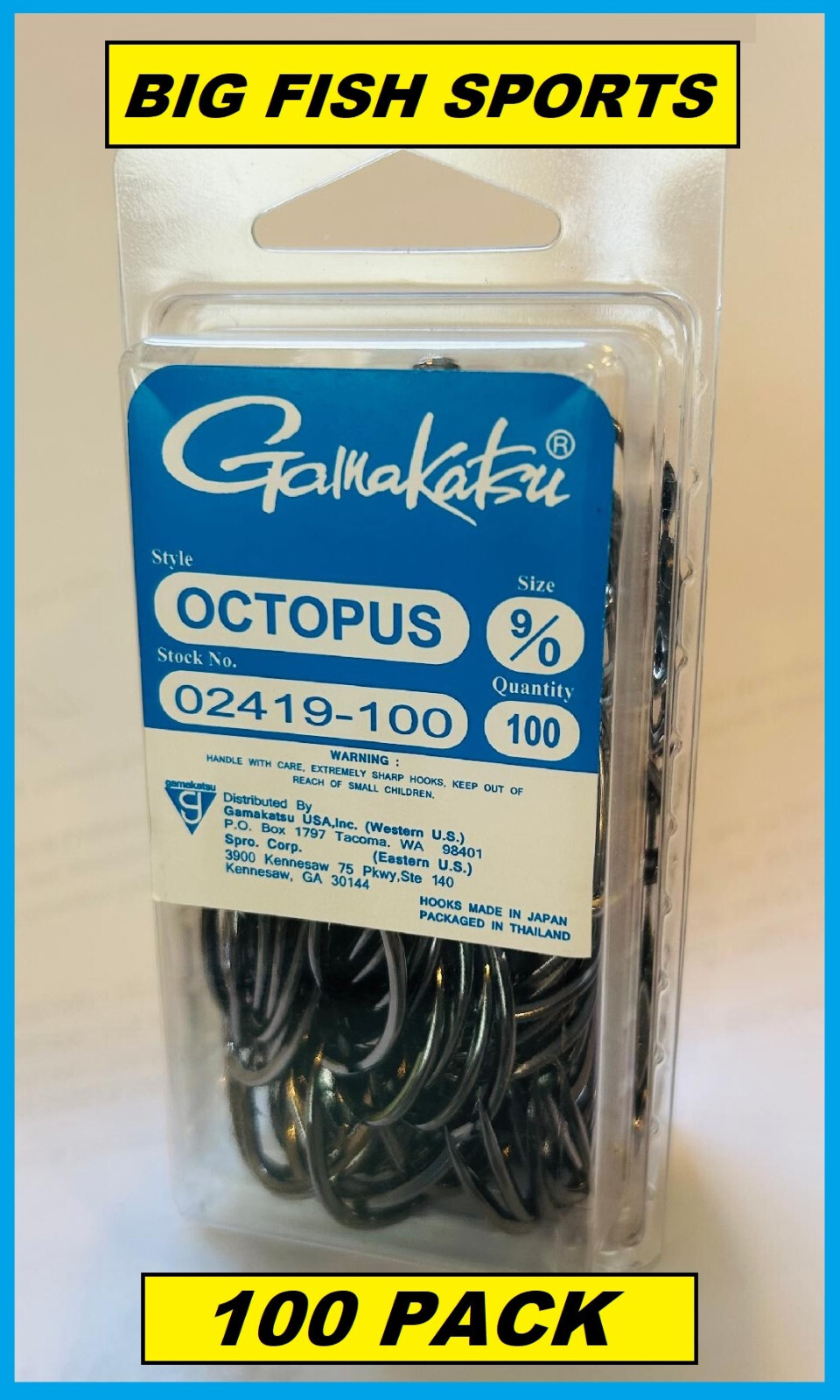 GAMAKATSU #024 OCTOPUS NSB VALUE PACK 100 HOOKS! 02419-100 NEW! SIZE 9/0