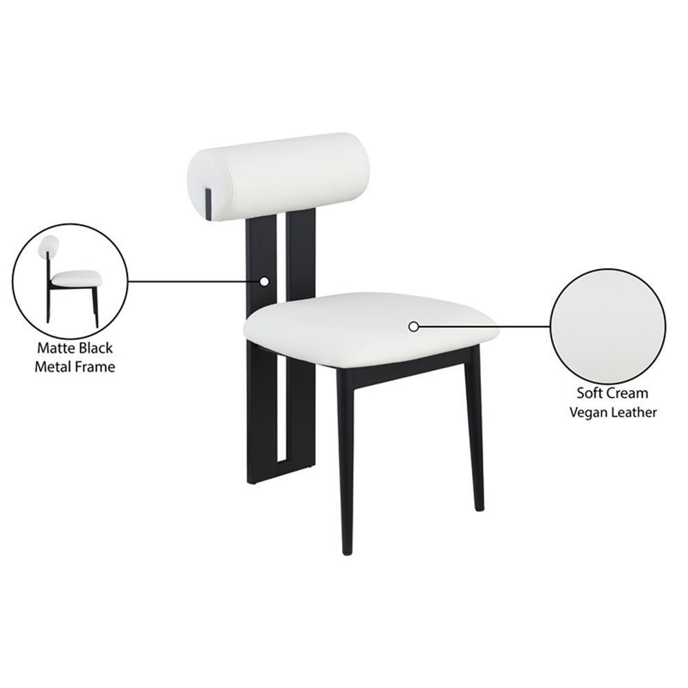 Meridian Furniture Dario Cream Vegan Leather Dining Chair (Set of 2)