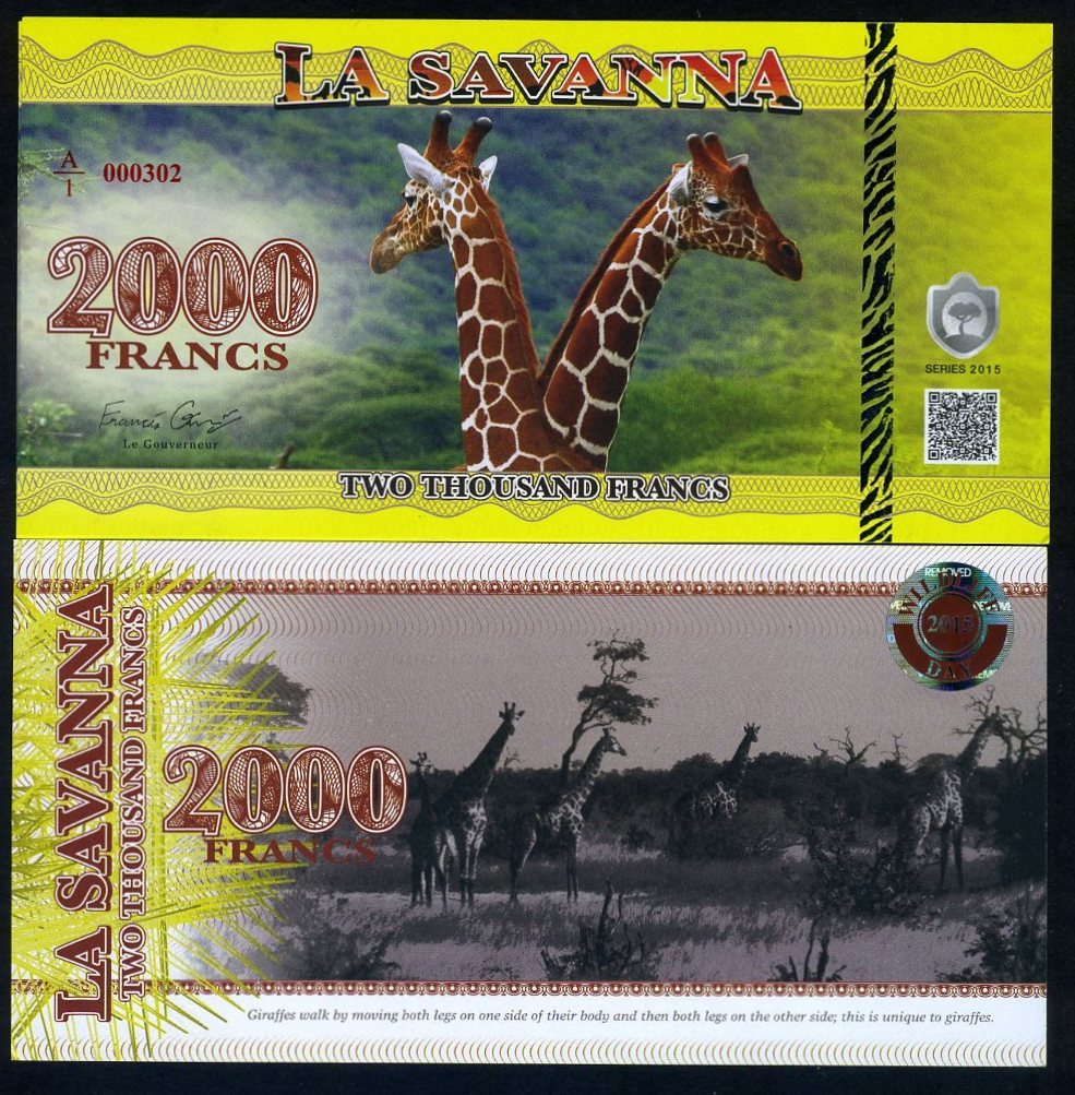 La Savanna 2000 Francs 2015 - Giraffe F