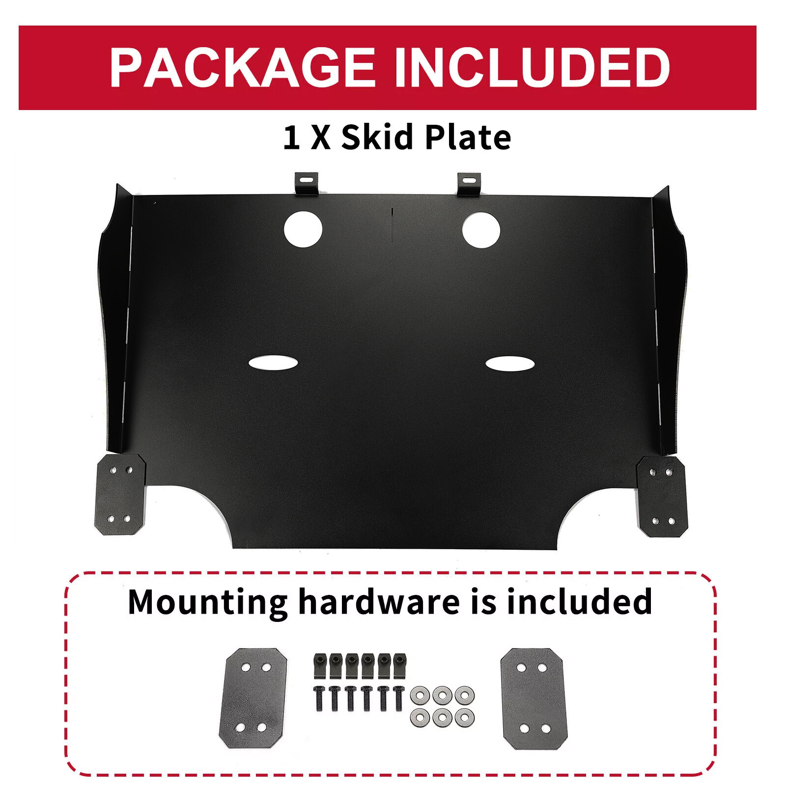 Powder-Coated Black Rear Skid Plate For Ford F150 2.7L & 3.5L Ecoboost 2015-2024