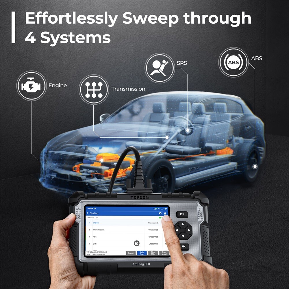 Car OBD2 Scanner CAN OBD Code Reader ABS SRS Transmission Engine Diagnostic Tool
