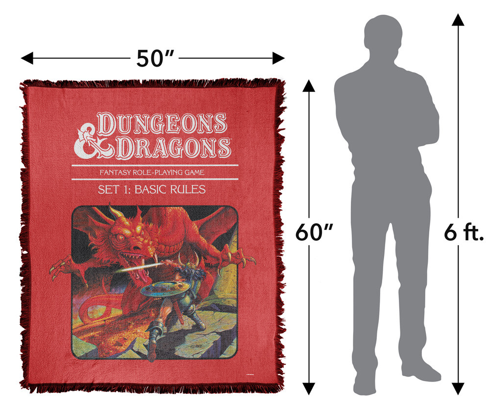 Dungeons & Dragons Blanket, 50"x60" Basic Rules Cover Woven Cotton Blend Throw