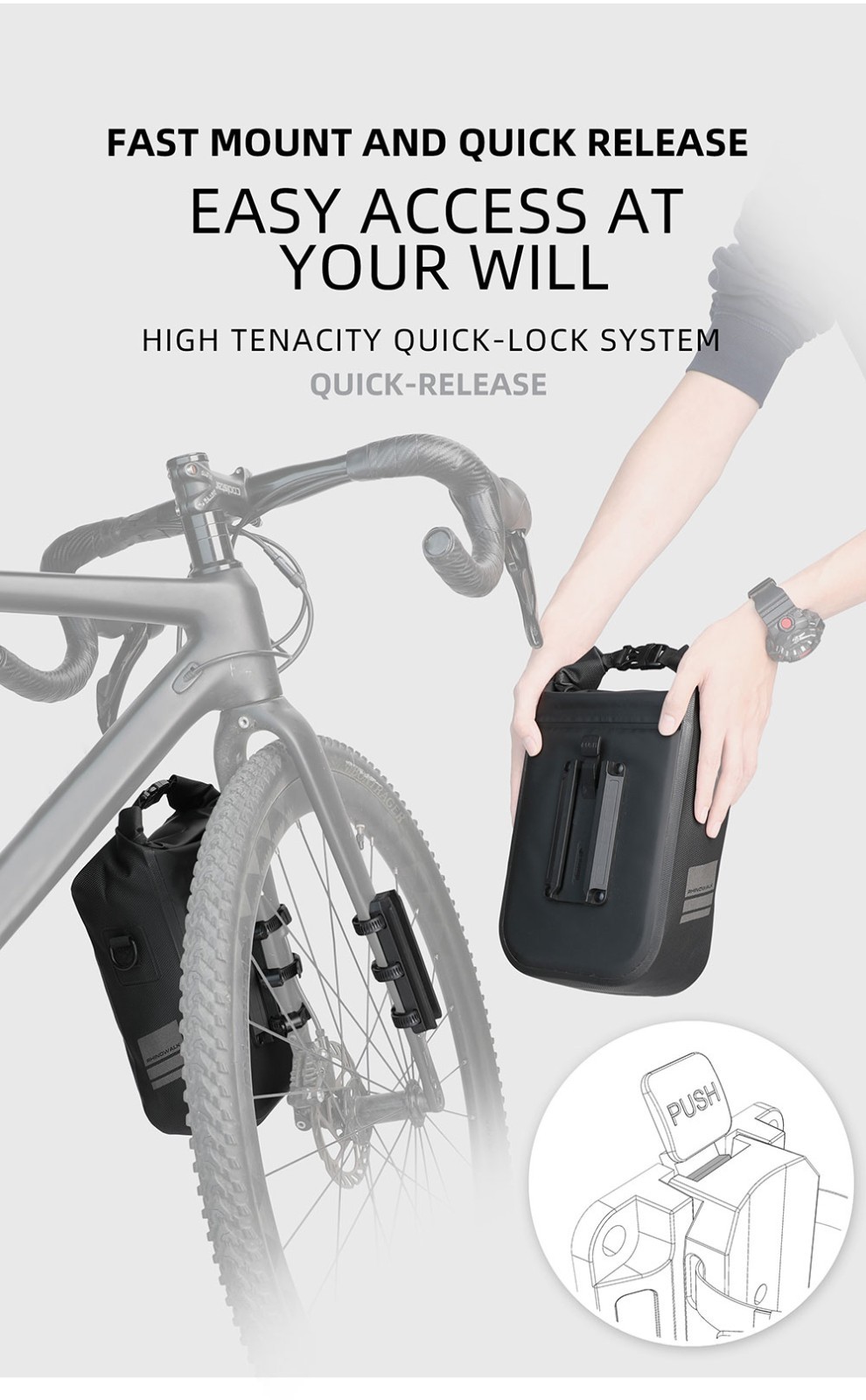 Rhinowalk 2 PCS Bicycle Fork Bag Quick Release Waterproof Electric Scooter Bag