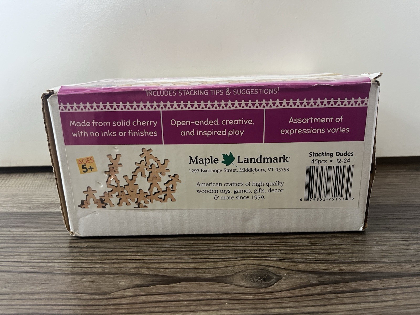 SEALED Stacking Dudes Maple Landmark Learning Educational Wooden Building Toys