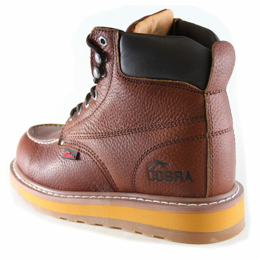 Men's Work Boots Cobra Genuine Leather Welt Construction C27M Dark Brown Size 11