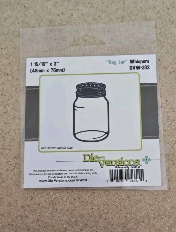 RARE DIE VERSION SUMMER BUG FIREFLY MASON JAR WHISPERS CRAFT DIE STEEL CUTTING