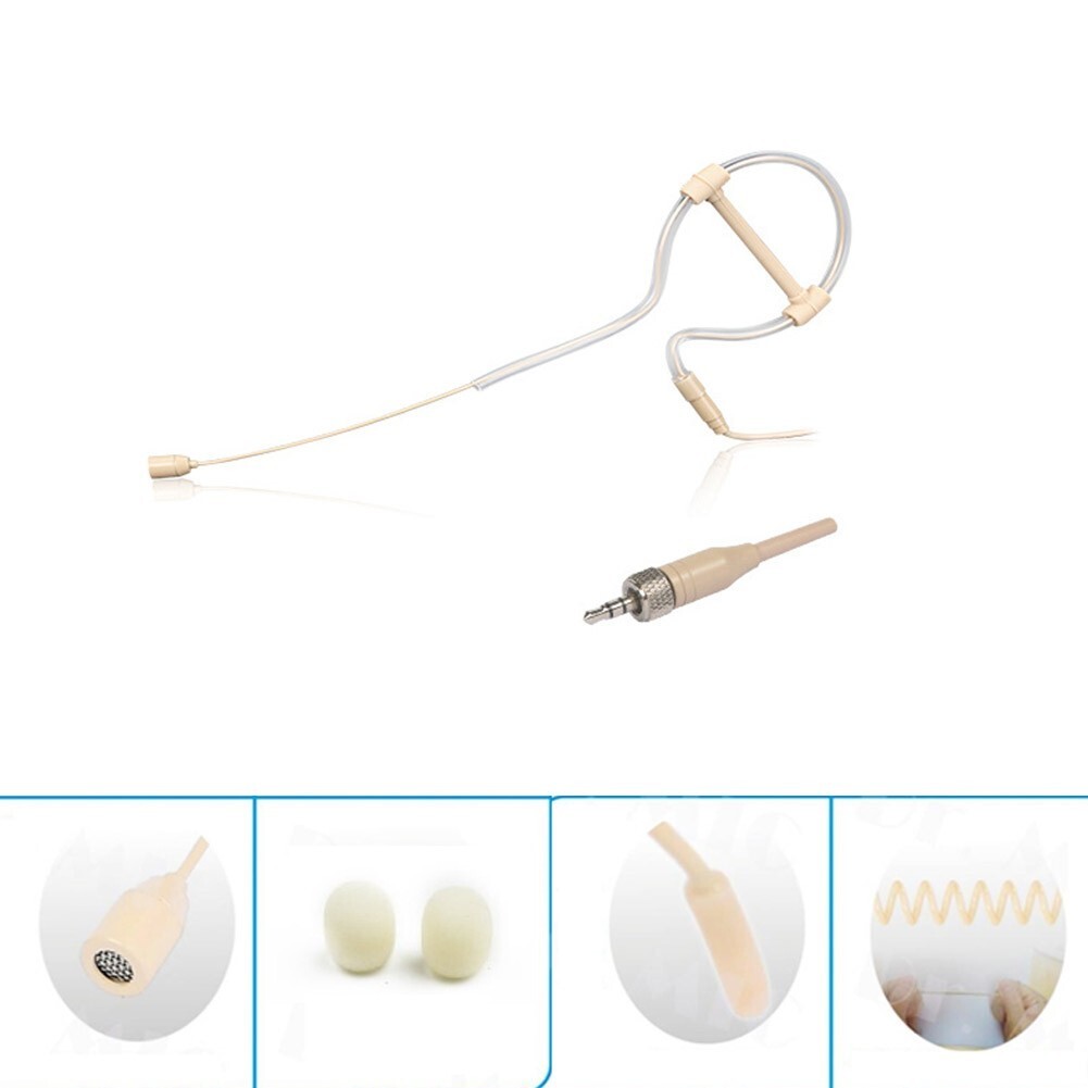 Single Earhook Headset Mic Headworn Microphone For Wireless 3.5mm-AU