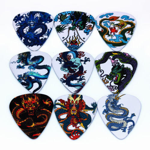 Assorted Dragon Guitar Picks Lot of 10 .46 mm US Seller Thin Free Tracking New