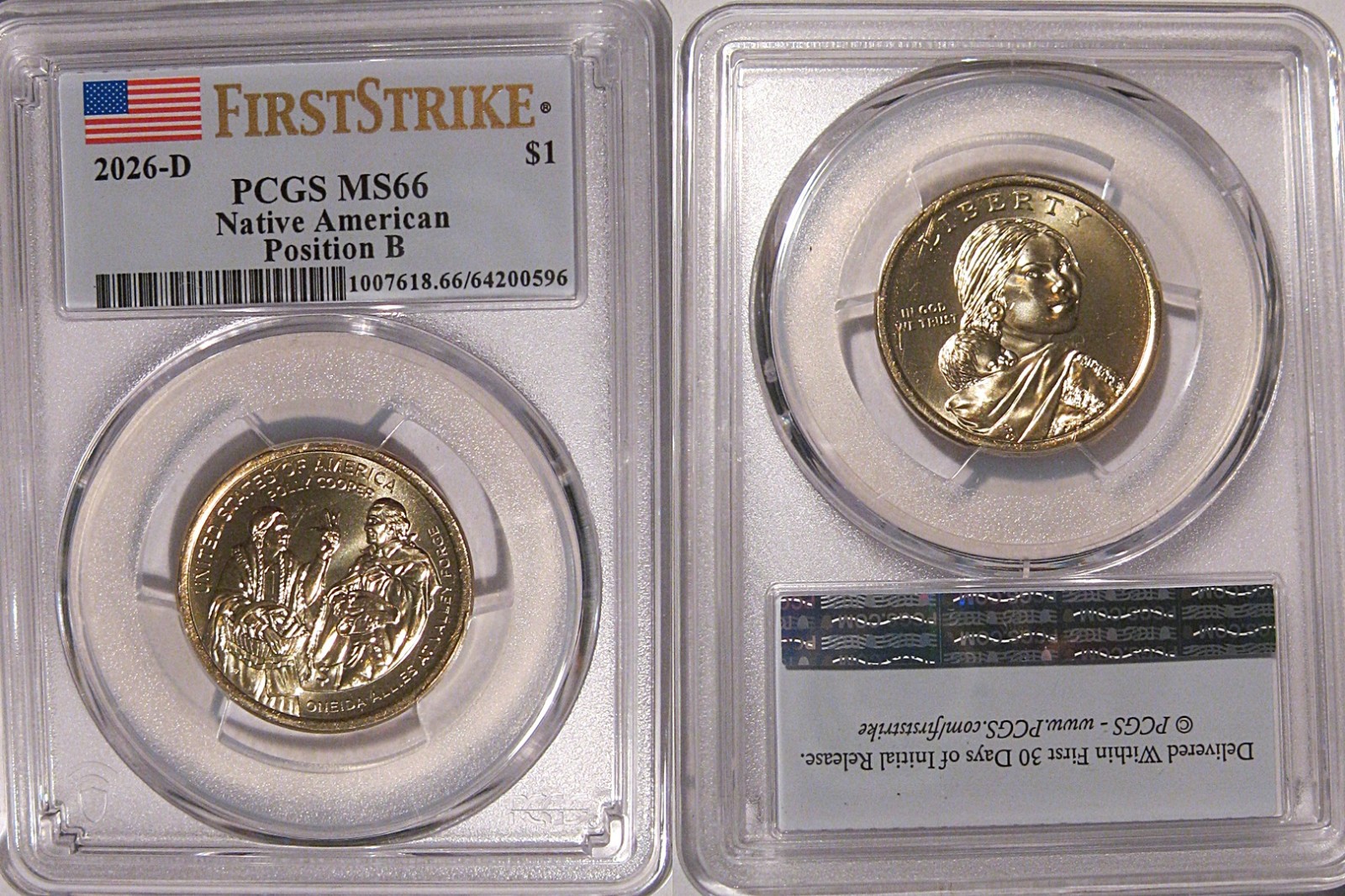 2026 D Native Sacagawea Dollar $1 PCGS MS66 Position B FIRST STRIKE
