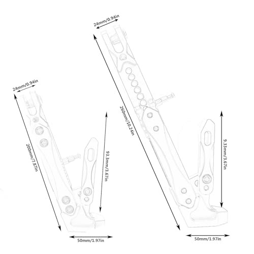 Universal Motorcycle Kickstand Adjustable Foot Side Support Parking Black-1