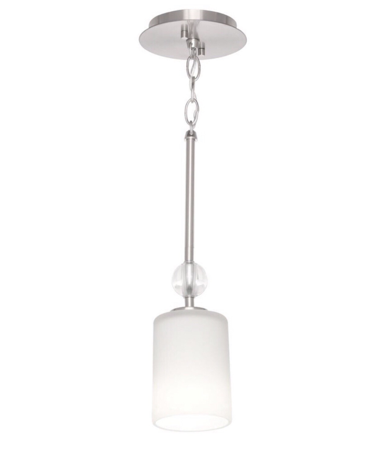 Progress Lighting Compass Collection Mini-Pendant Hanging Lamp White Glass Shade