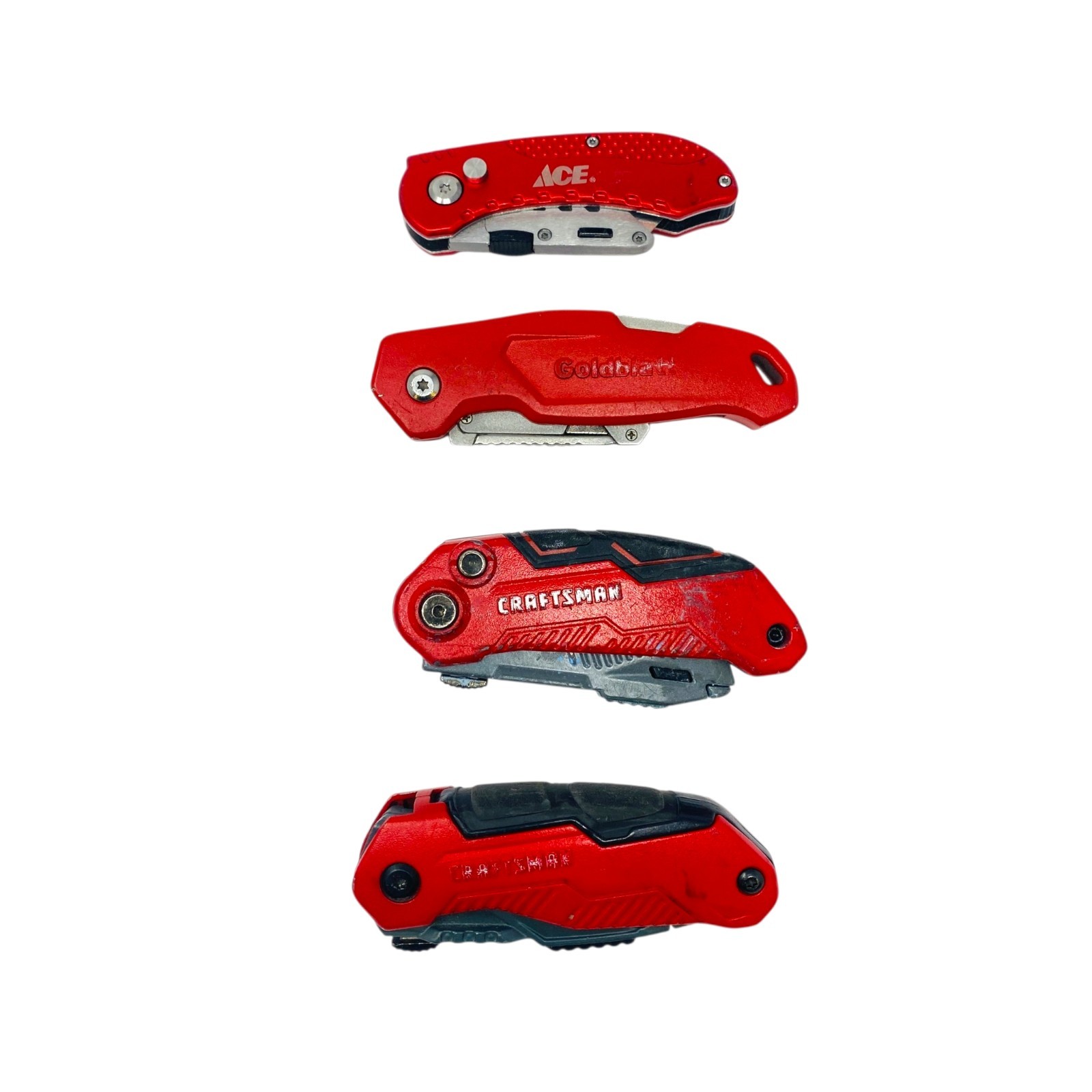 CRAFTSMAN ACE Goldblatt Folding Utility Knife Box Cutter Red Lot of 4