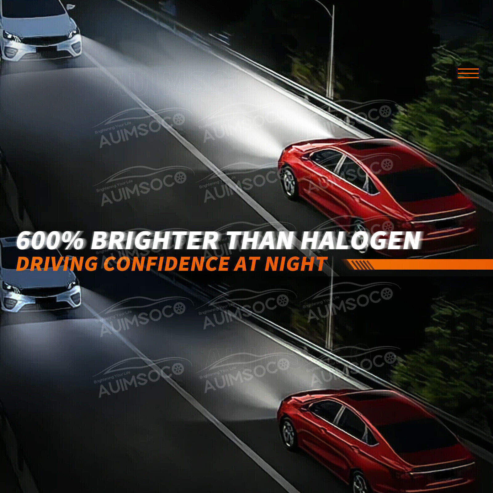 LED Headlight Bulbs Combo Kit 9005 + H11 High Low Beam 6500K White Super Bright