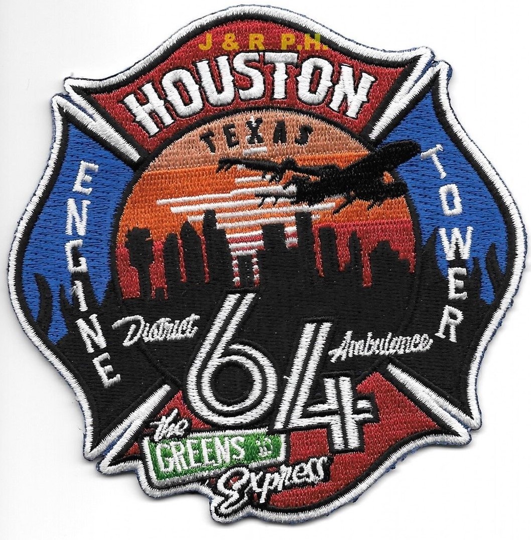 Houston Station - 64  "The Green's Rd Express", Texas (4.5" x 4.5") fire patch