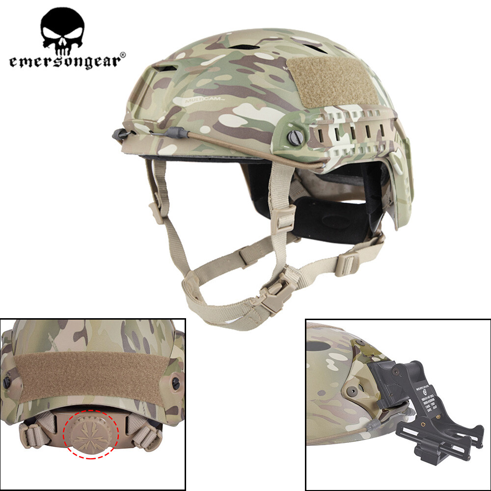 Emerson BJ Type Tactical Fast Helmet Advanced Adjustable Head Size w/ Side Rail
