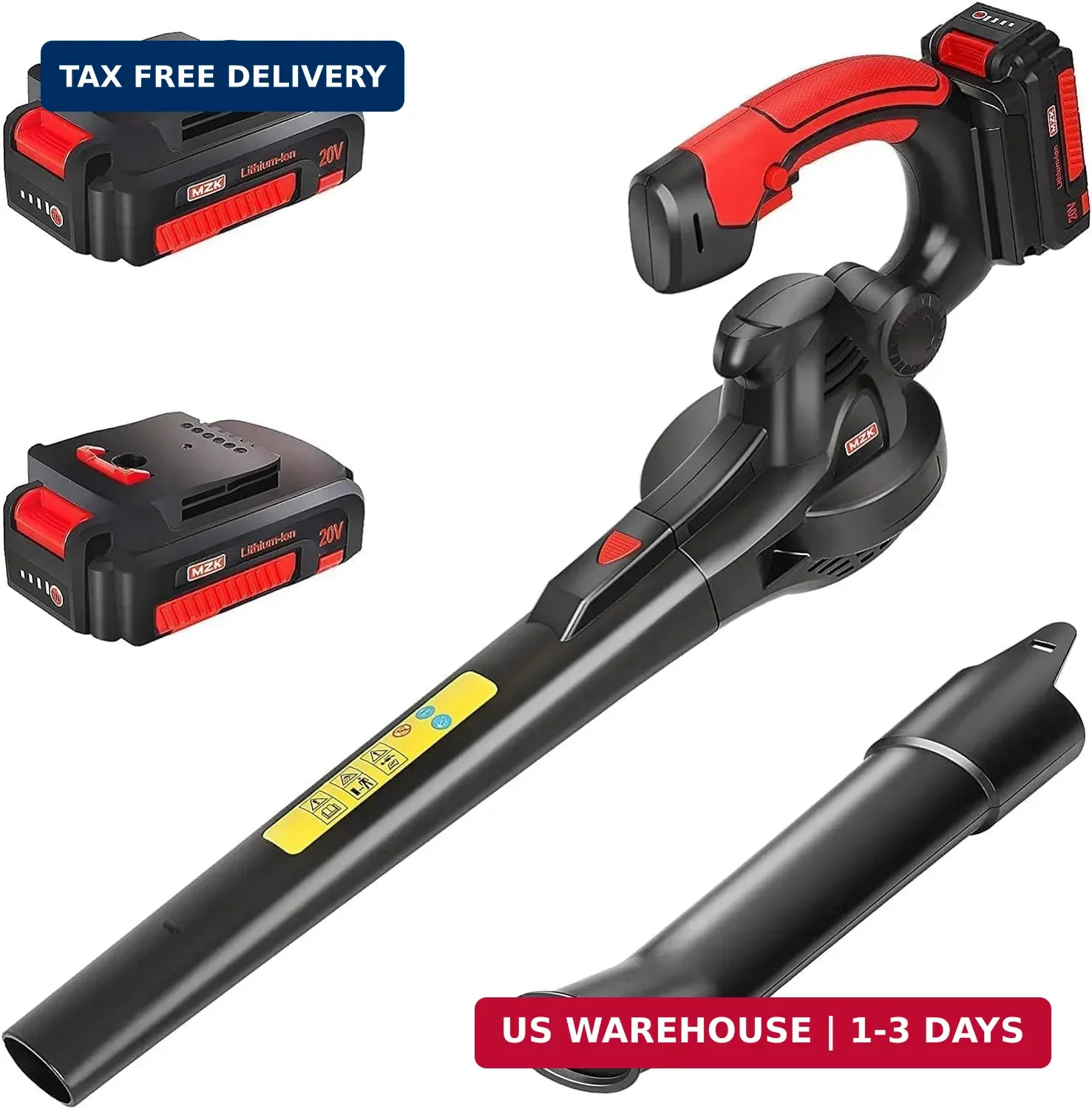 MZK Cordless Leaf Blower,20V Battery Powered Electric Blower for Lawn Care, Elec