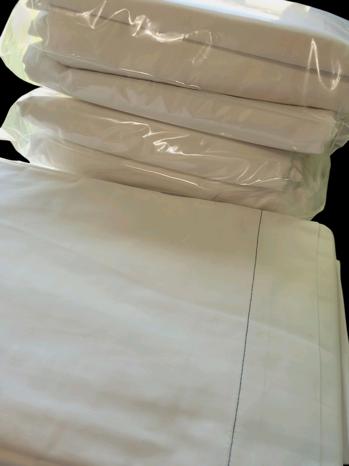 White T-200 Percale Hotel Linen Flat Sheets Polycotton Spa & Home Bedding 6 Pack
