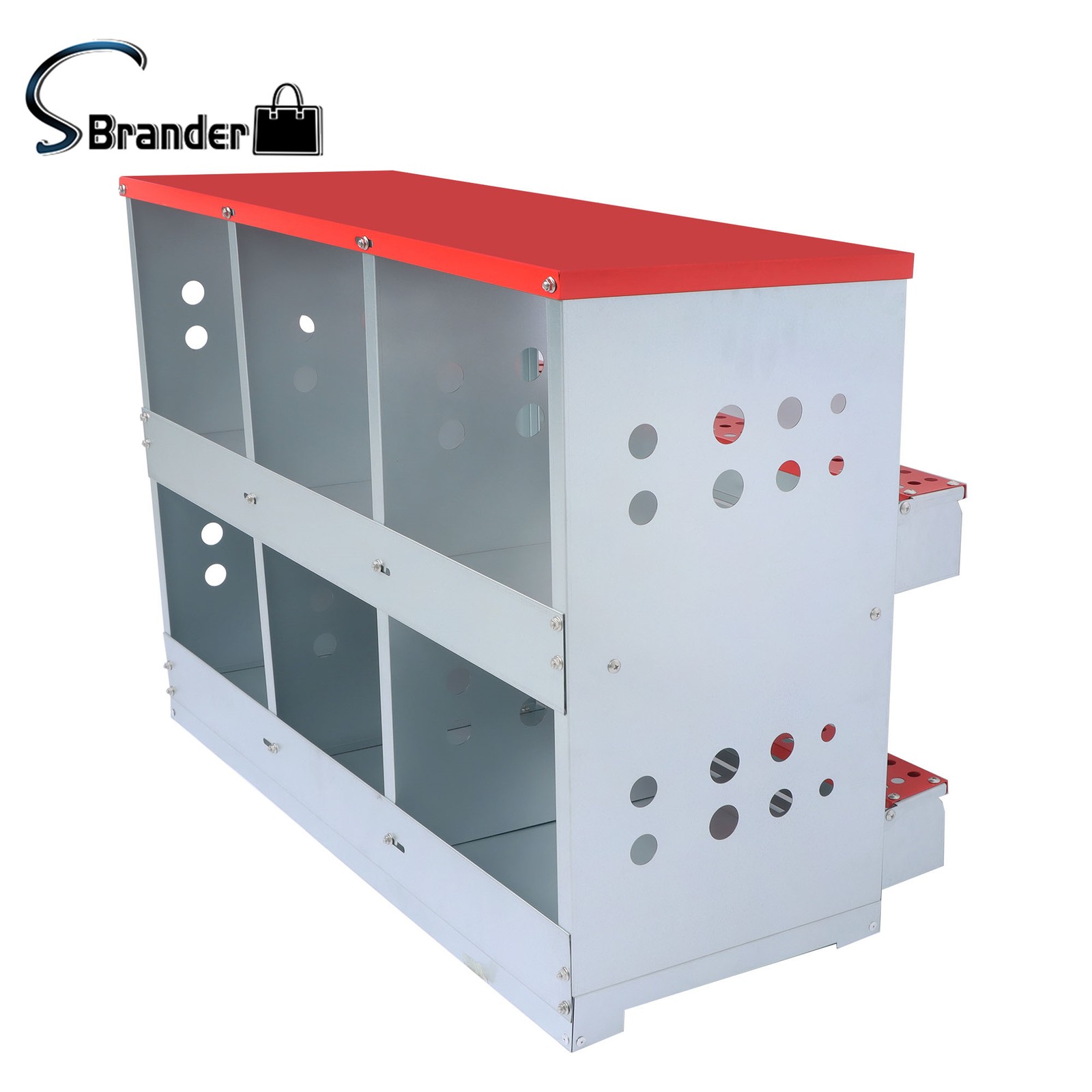 6 Holes Durable Chicken Nesting Box Hen Laying Nest Boxes Rollout Egg Collection