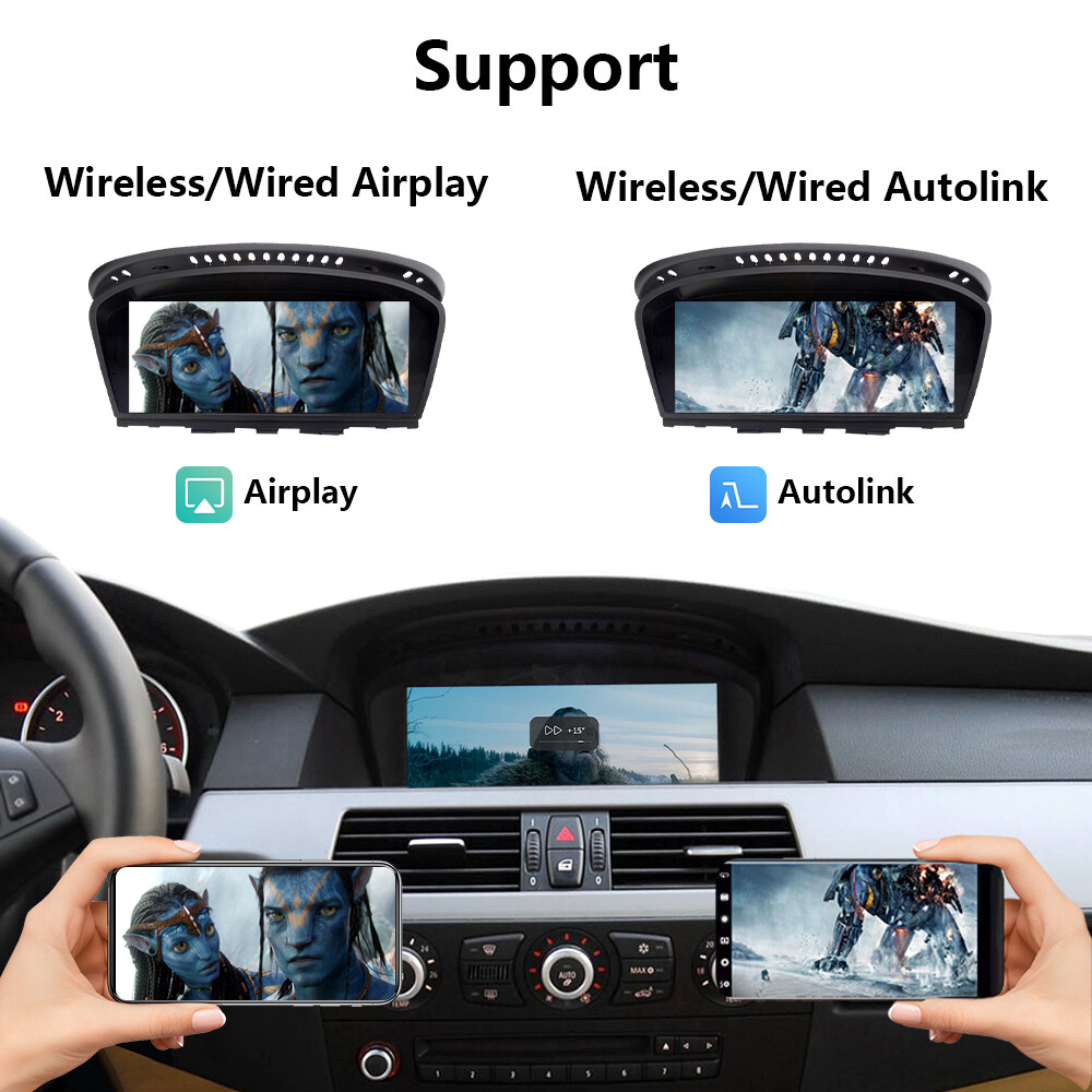 Wireless CarPlay Auto Car Touch Screen For BMW 3 5 Seri E90 E91 E60 E61 E63 CCC