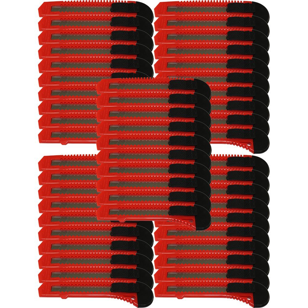 MotoGroup 50x Bulk RED Utility Knife Box Cutters Snap Off Blade