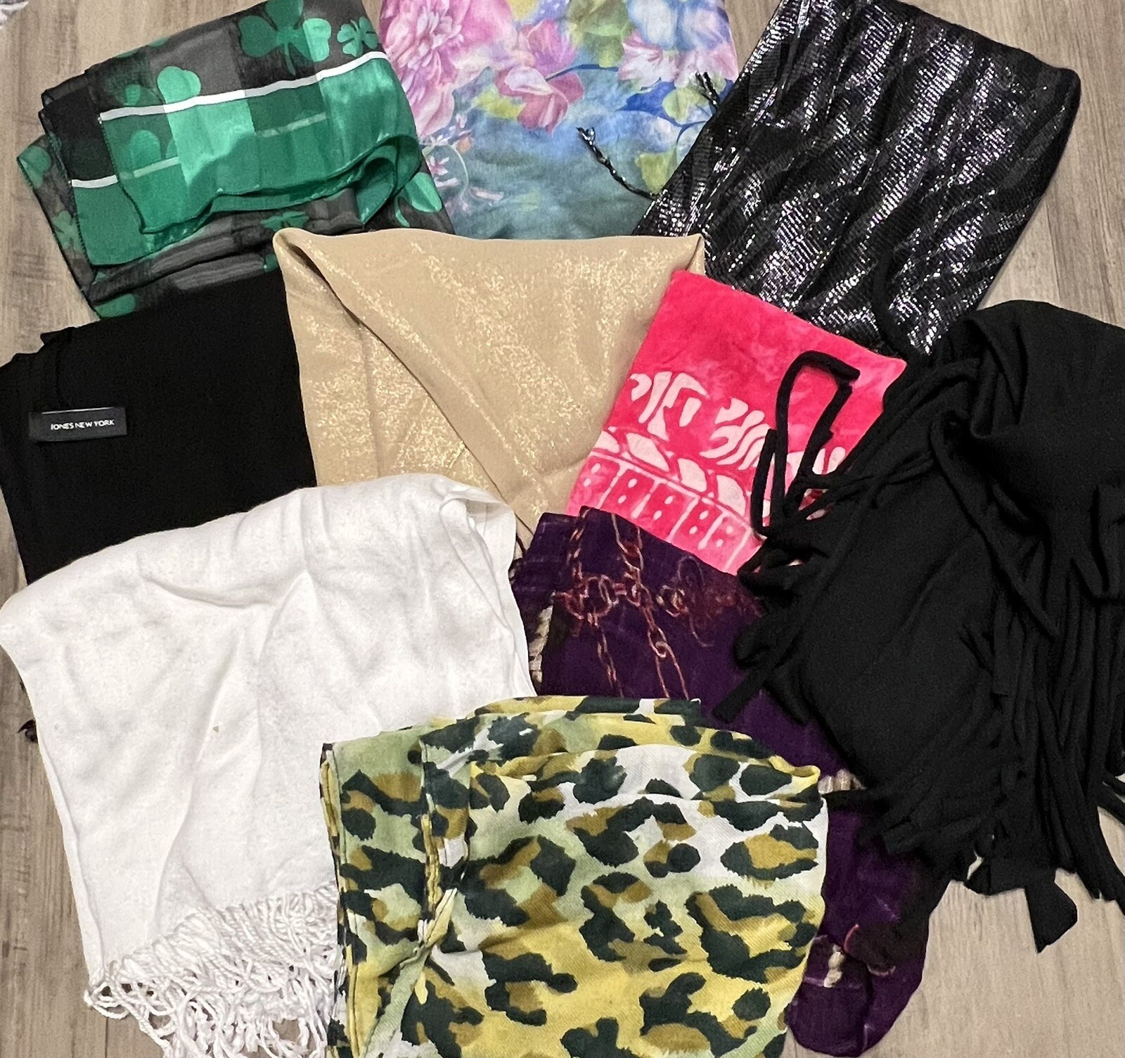 10 Women’s Fashion Scarves Various Shapes & Sizes Some New Very Good Condition!