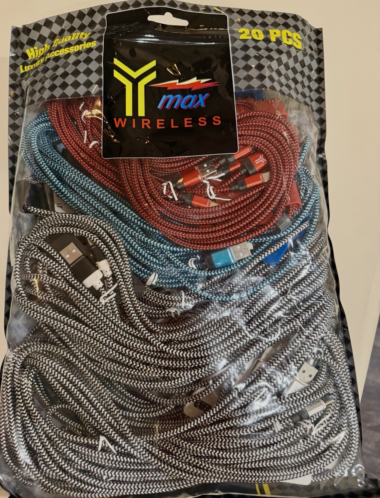 Ymax Wireless Floor Standing Rack Pegboard with Hangbar for 10ft Charging Cables