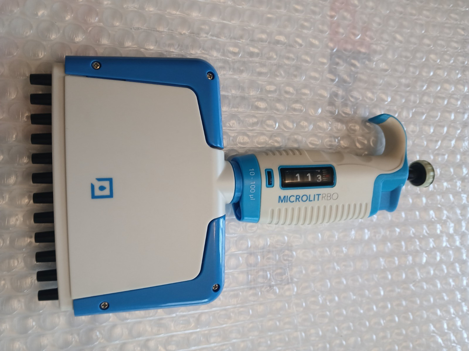 MICROLIT RBO 12-Channel Pipette 10-100ul Adjustable Volume Digital Micropipette