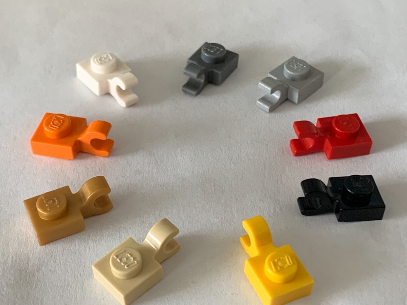 LEGO Parts 6019, 61252 (6pcs) Plate, Modified 1x1 w/Clip Horizontal Choose Color