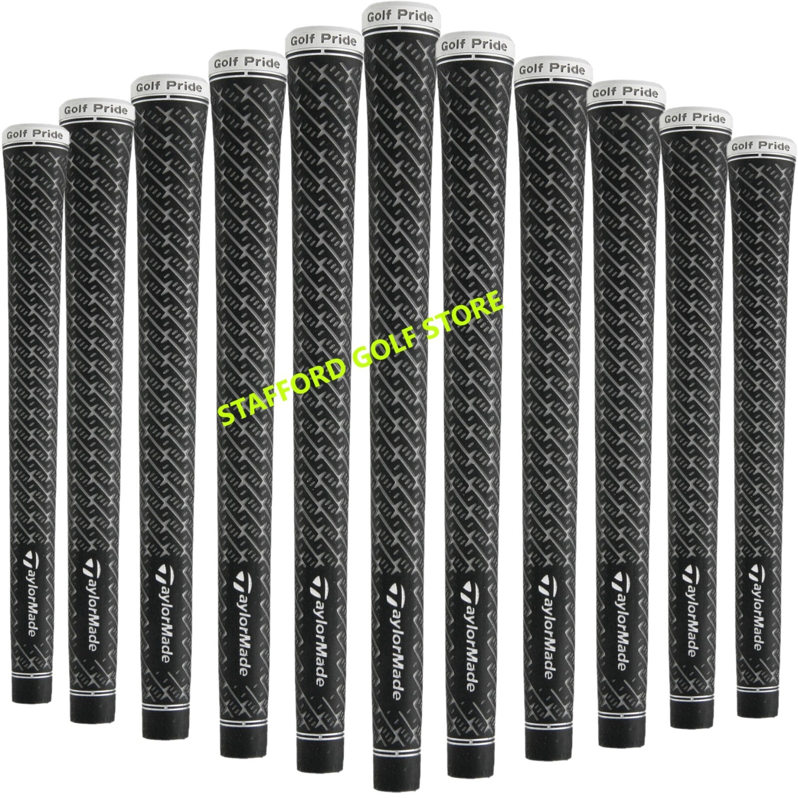 NEW TaylorMade Qi35 MAX Lite Golf Pride Z-Shaped Golf Grips Set Black/Silver